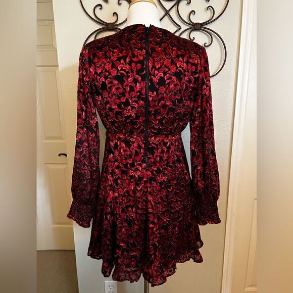 NWOT ALICE + Olivia Briar Floral Blouson Long Sleeve Silk Blend Dress SIZE 2 - Picture 8 of 16